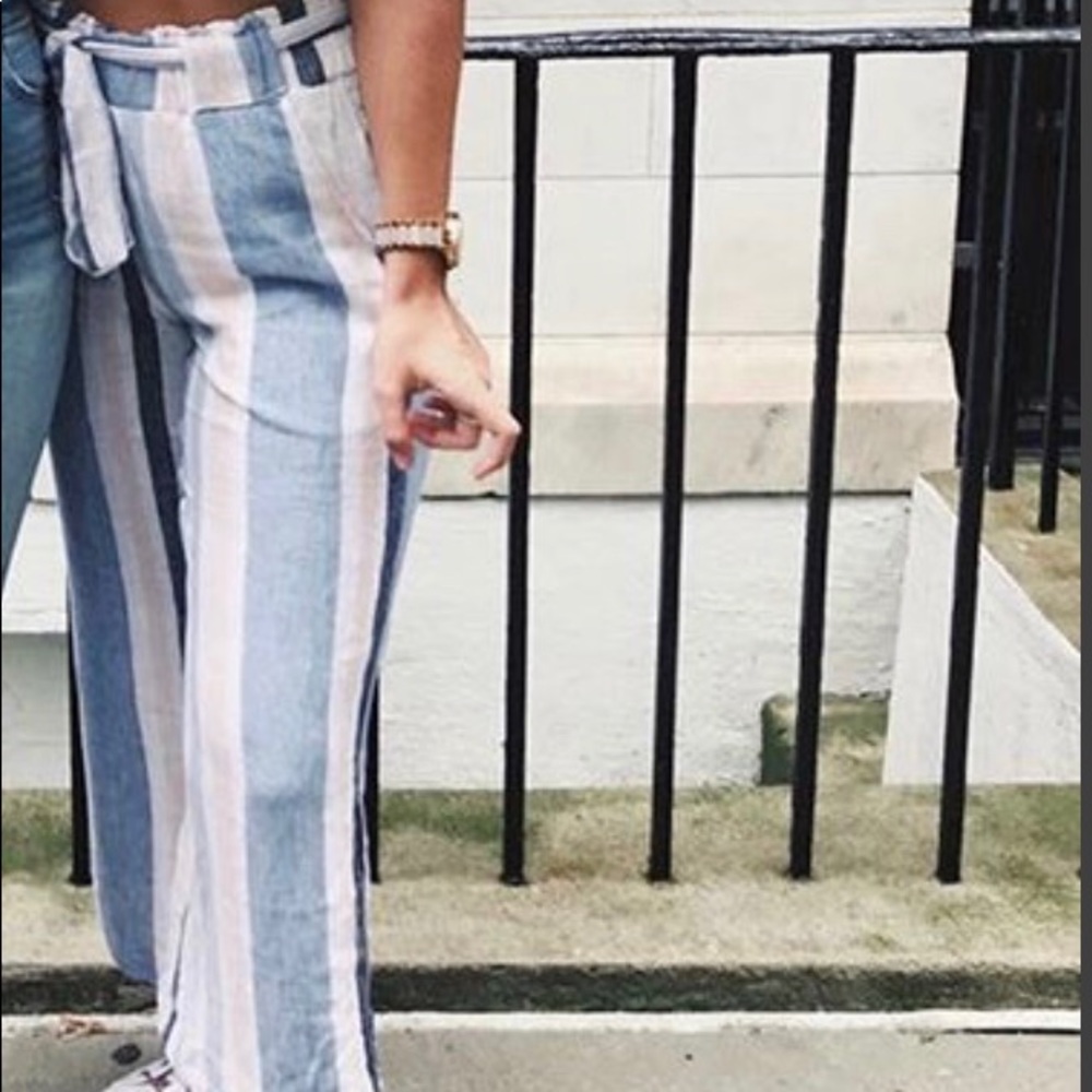 Blue striped summer pants